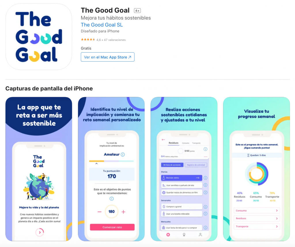 the good goal app sostenibilidad
